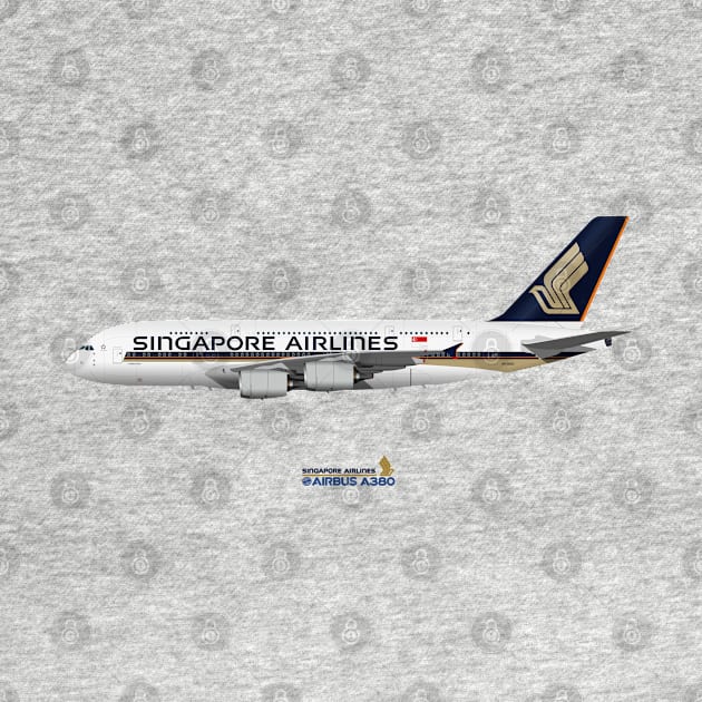 Illustration of Singapore Airlines Airbus A380 by SteveHClark